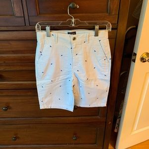 The Children’s Place boy’s blue/white seersucker critter shorts. Size 12. NWTs